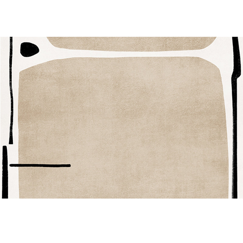 Brown Tone Home Decor Carpet Simplicity Abstract Color Block Area Rug Polyester with Easy Care Rug