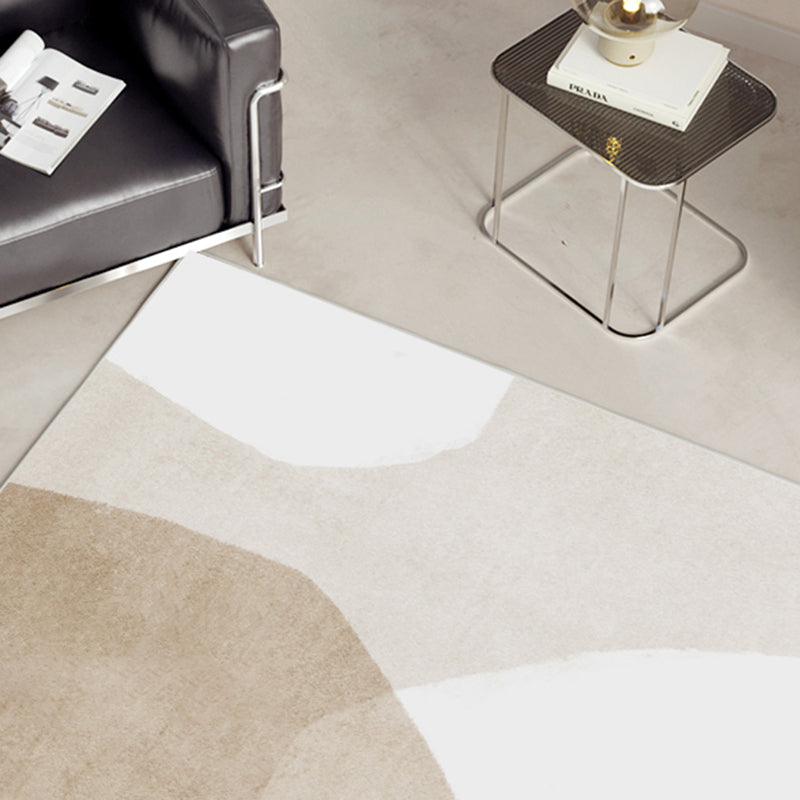 Brown Tone Home Decor Carpet Simplicity Abstract Color Block Area Rug Polyester with Easy Care Rug