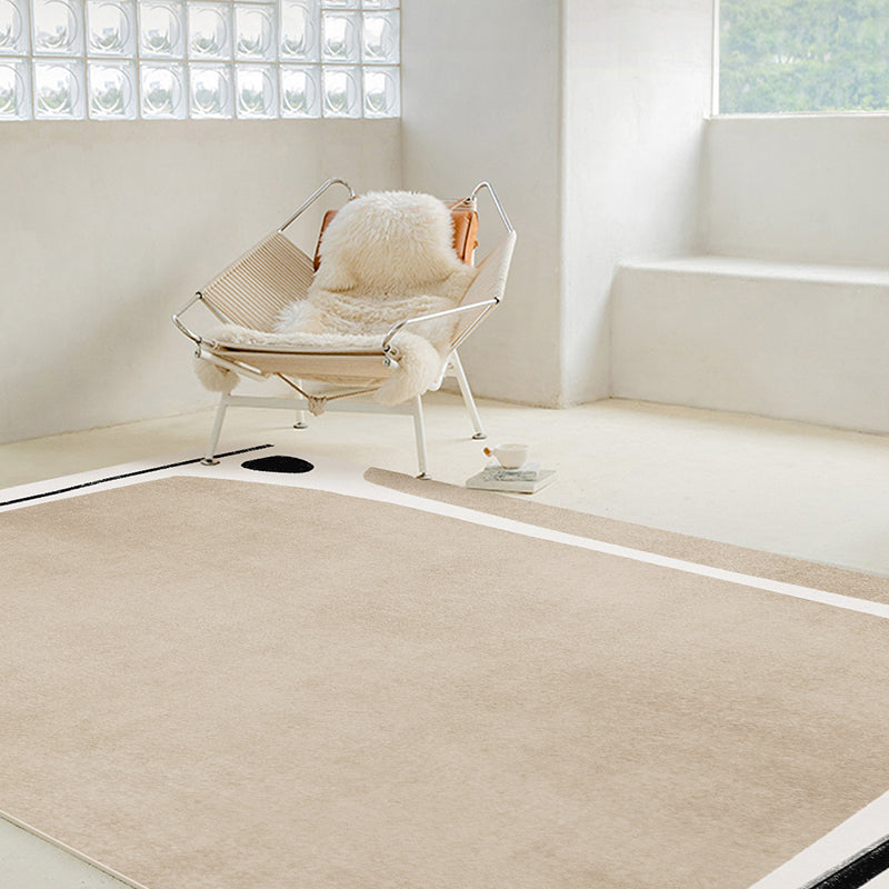 Brown Tone Home Decor Carpet Simplicity Abstract Color Block Area Rug Polyester with Easy Care Rug