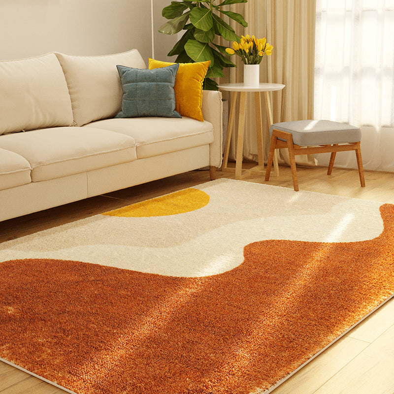 White Tone Home Decoration Carpet Minimalist Color Block Area Rug Polyester with Stain Resistant Rug