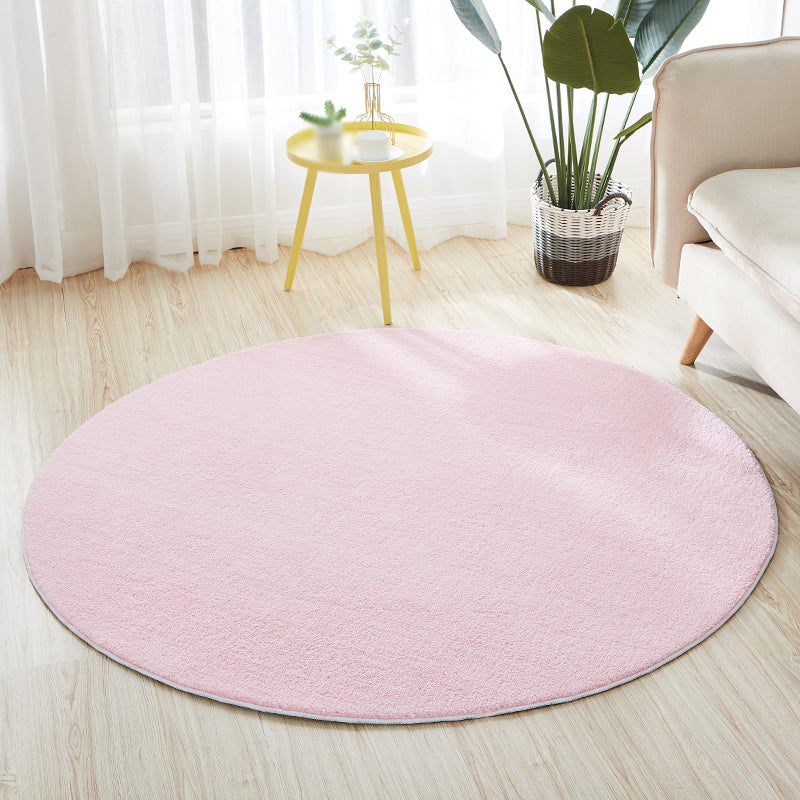 Grey Pure Color Area Rug Polyester Area Carpet Non-Slip Backing Rug for Home Decor