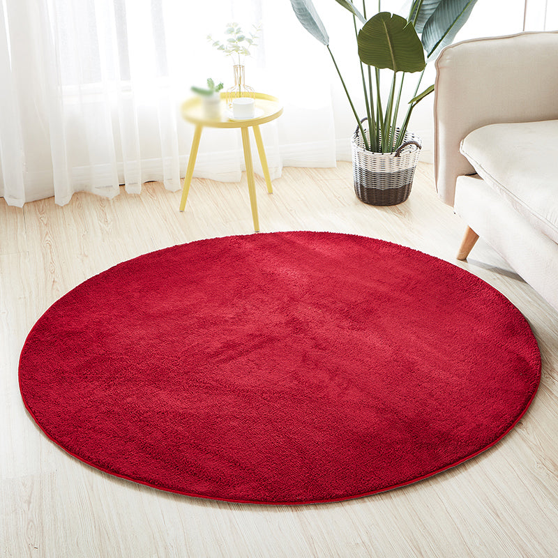Grey Pure Color Area Rug Polyester Area Carpet Non-Slip Backing Rug for Home Decor