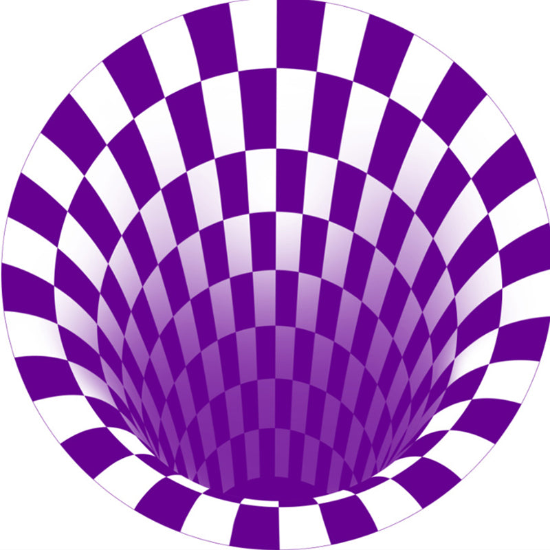 Black and White 3D Print Carpet Polyester Simple Indoor Carpet Anti-Split Indoor Rug for Living Room