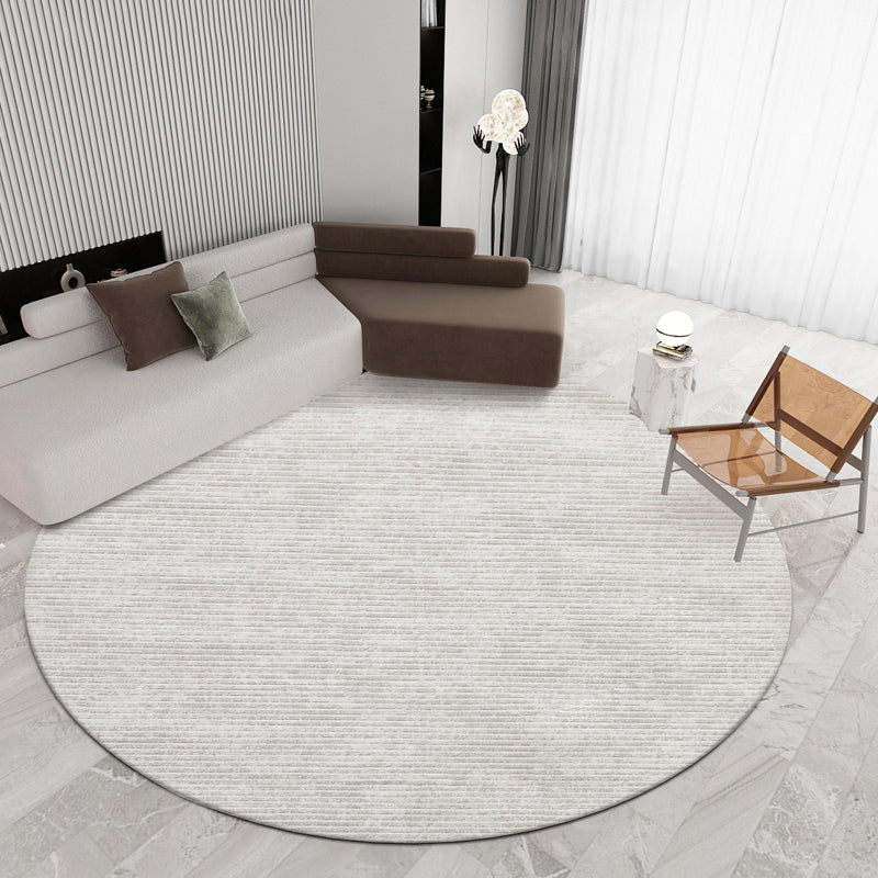 Gray Living Room Carpet Casual Solid Color Area Carpet Polyester Washable Indoor Rug