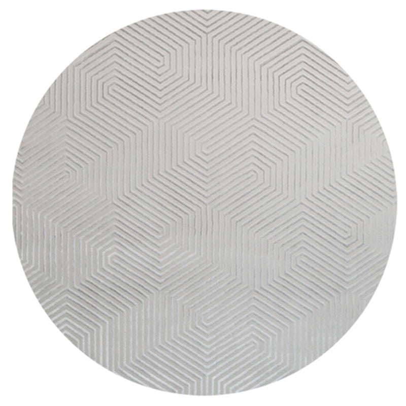 Gray Living Room Carpet Casual Solid Color Area Carpet Polyester Washable Indoor Rug