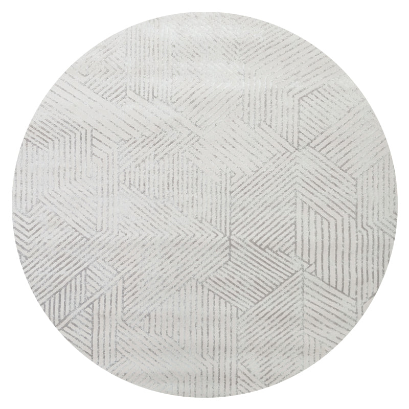 Gray Living Room Carpet Casual Solid Color Area Carpet Polyester Washable Indoor Rug