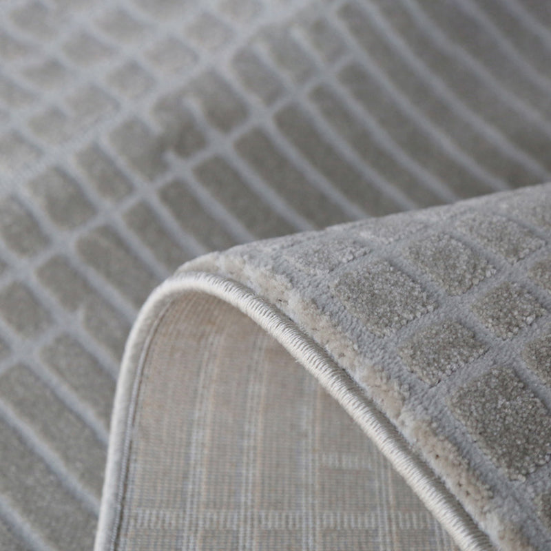 Gray Living Room Carpet Casual Solid Color Area Carpet Polyester Washable Indoor Rug