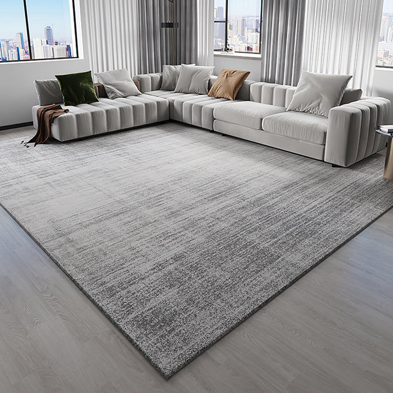 Gray Simplicity Indoor Carpet Polyester Solid Color Carpet Washable Rug for Home Decoration