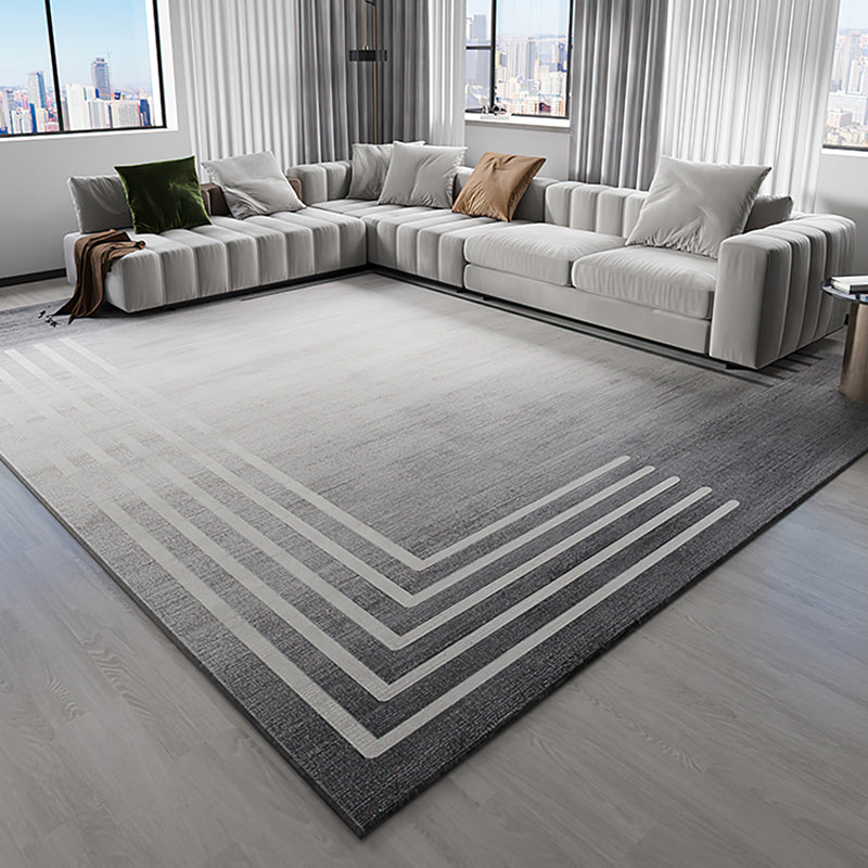 Gray Simplicity Indoor Carpet Polyester Solid Color Carpet Washable Rug for Home Decoration