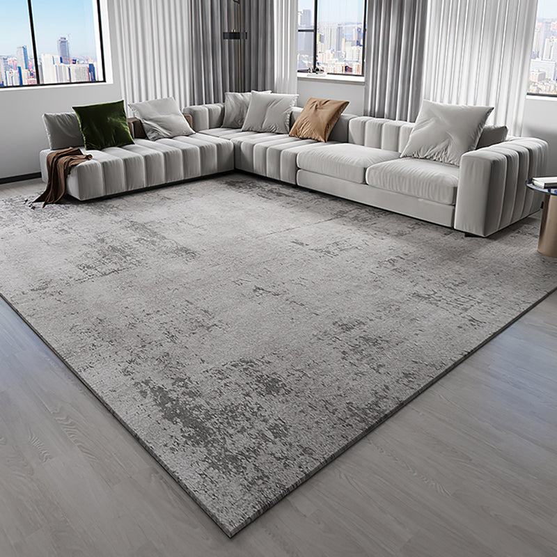 Gray Simplicity Indoor Carpet Polyester Solid Color Carpet Washable Rug for Home Decoration