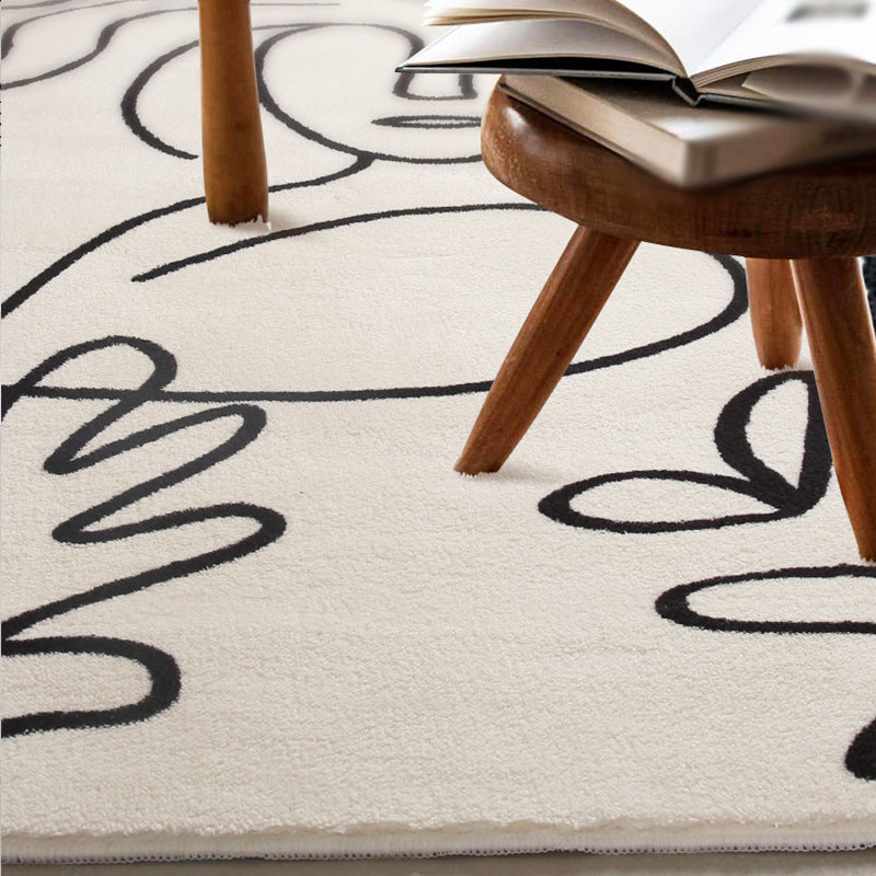 Simplicity Carpet Modern Nordic Area Rug Polyester Stain Resistant Indoor Rug for Living Room