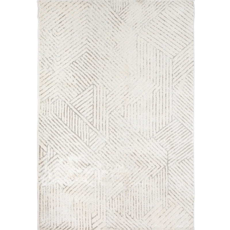 Modern Living Room Carpet Gray Polyester Indoor Rug Anti-Split Backing Rug