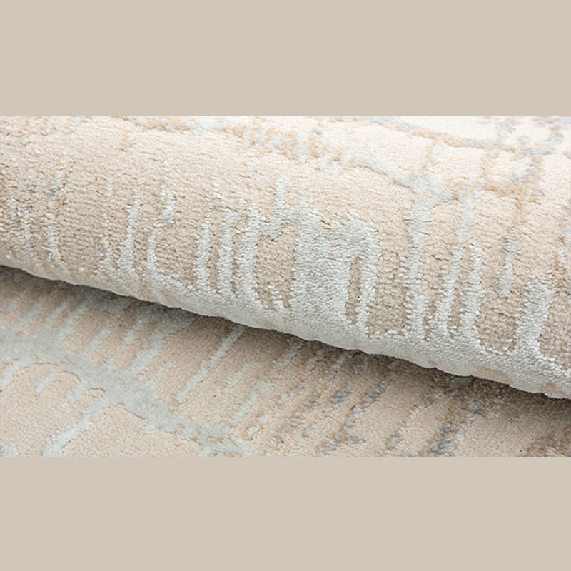 Modern Living Room Carpet Gray Polyester Indoor Rug Anti-Split Backing Rug