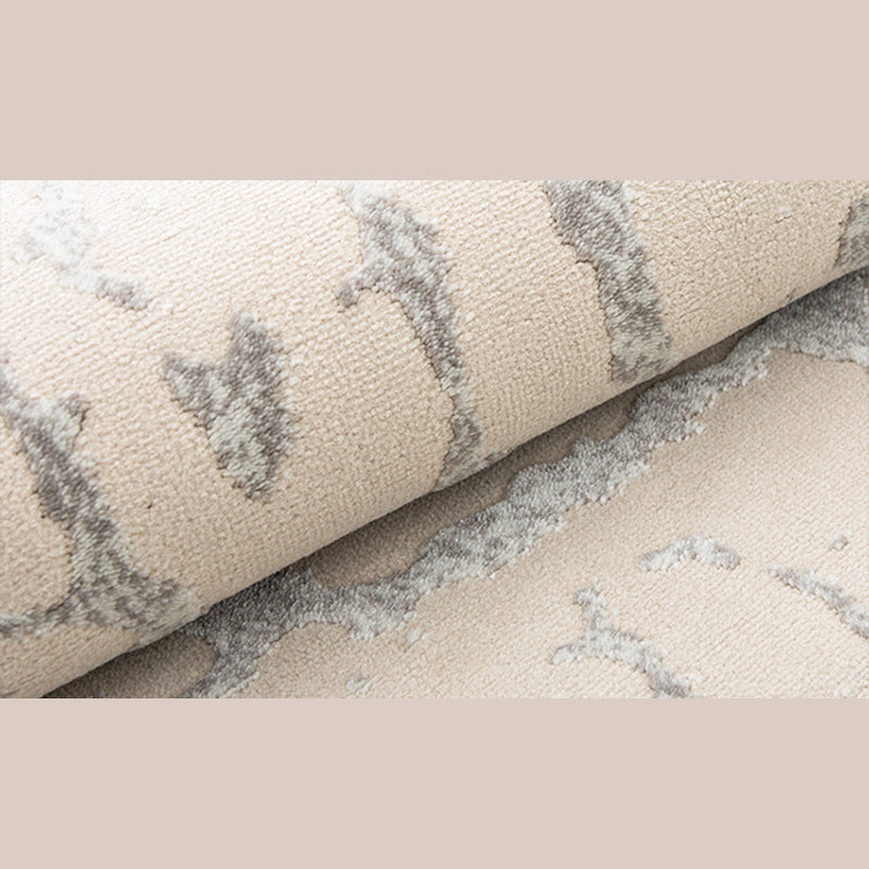Modern Living Room Carpet Gray Polyester Indoor Rug Anti-Split Backing Rug