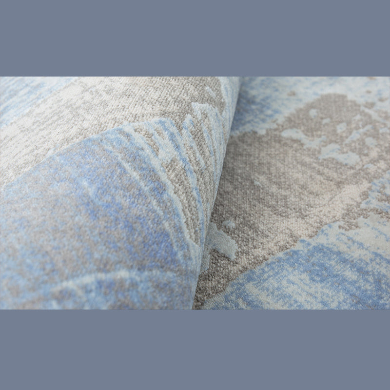 Modern Living Room Carpet Gray Polyester Indoor Rug Anti-Split Backing Rug