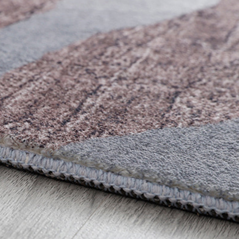 Nordic Area Carpet Contrast Panel Indoor Rug Polyester Living Room Carpet with Non-Slip Backing