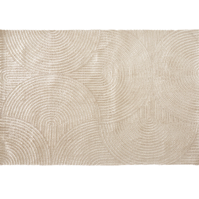 Khaki Pure Color Carpet Polyester Contemporary Area Rug Washable Rug for Living Room