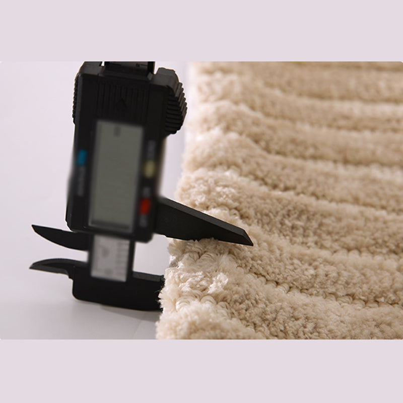 Khaki Pure Color Carpet Polyester Contemporary Area Rug Washable Rug for Living Room