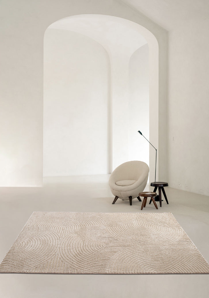 Khaki Pure Color Carpet Polyester Contemporary Area Rug Washable Rug for Living Room