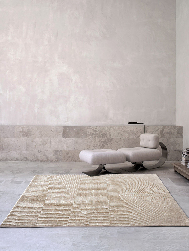 Khaki Pure Color Carpet Polyester Contemporary Area Rug Washable Rug for Living Room