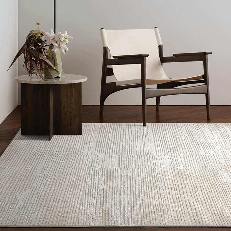 Simple Apricot Modern Rug Polyester Solid Color Area Rug Non-Slip Rug for Living Room