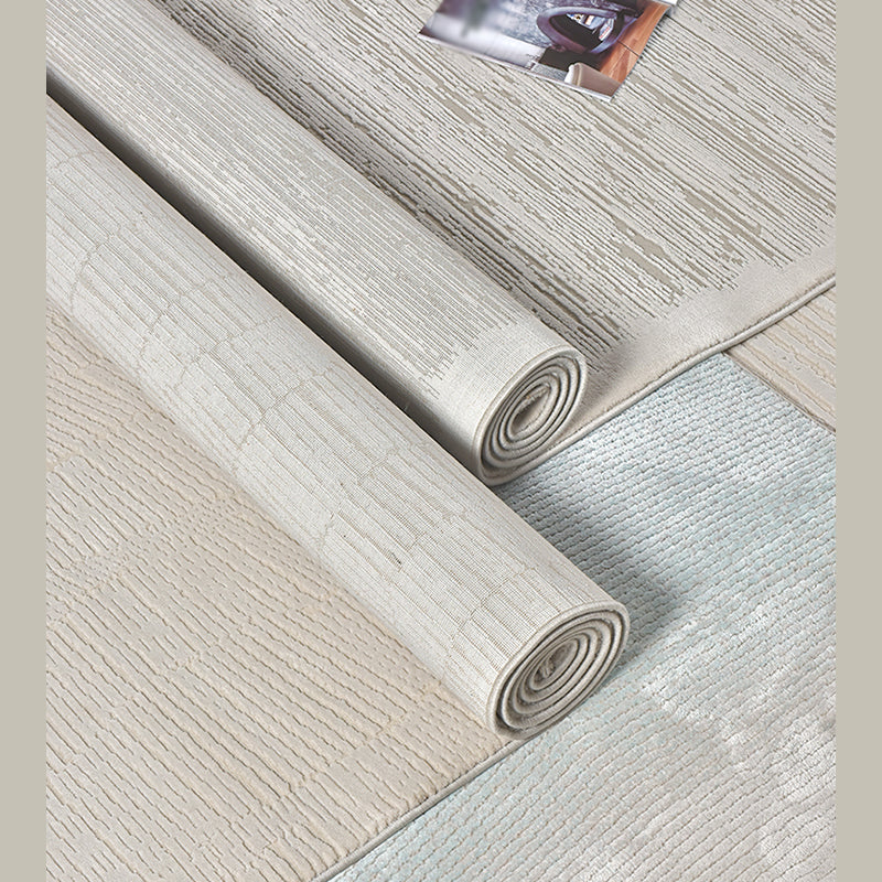 Simple Apricot Modern Rug Polyester Solid Color Area Rug Non-Slip Rug for Living Room