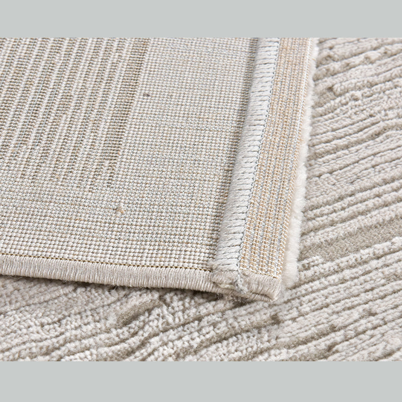 Simple Apricot Modern Rug Polyester Solid Color Area Rug Non-Slip Rug for Living Room