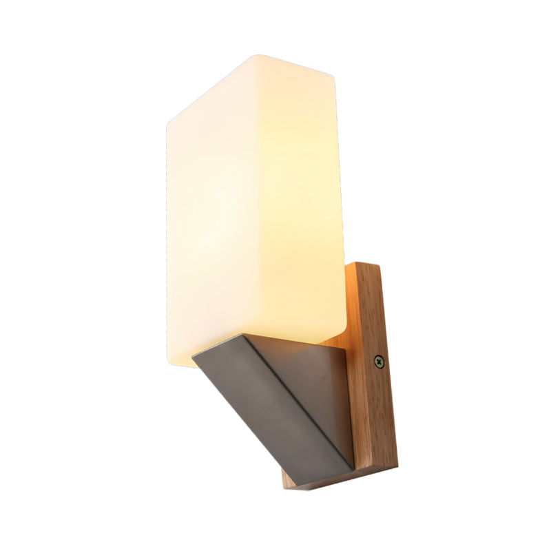 Witglas rechthoek wandverlichting Aziatische 1 kop SCONCE LIMMUTE VOOR STRIM