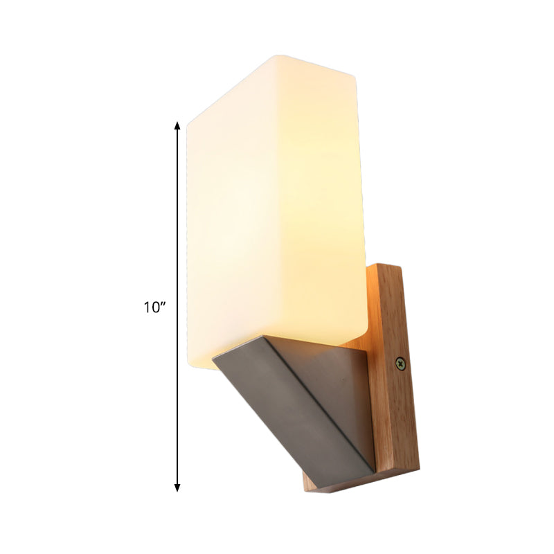 Witglas rechthoek wandverlichting Aziatische 1 kop SCONCE LIMMUTE VOOR STRIM