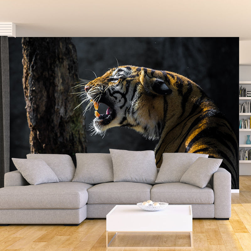 Cool Tiger Jungle Animal Wall Covering for Living Room Decoration, Moisture Resistant
