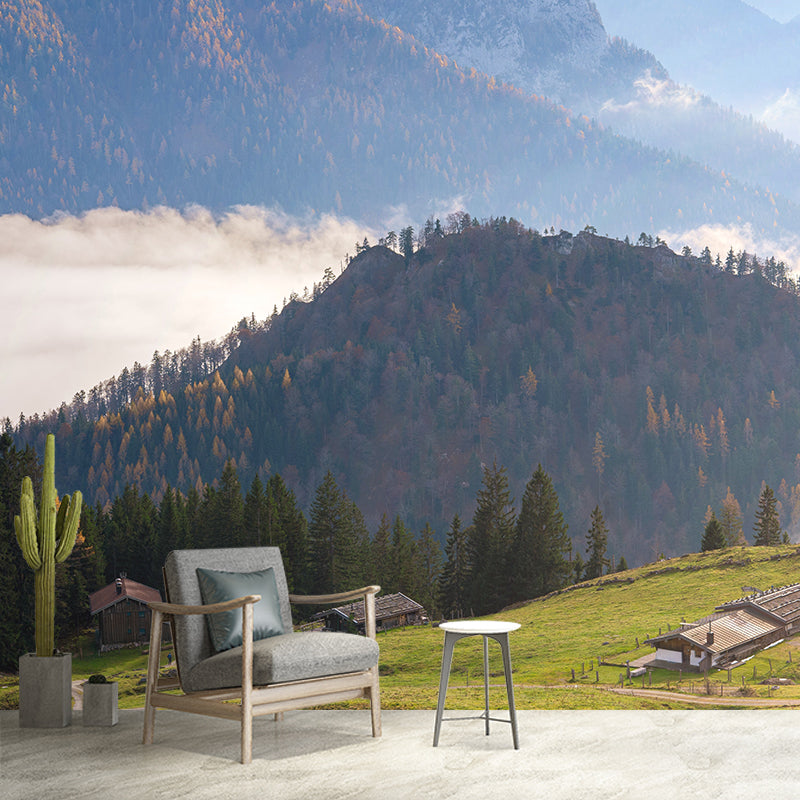 Mountain Landscape Mural Decal Waterproofing, Wall Covering for Living Room