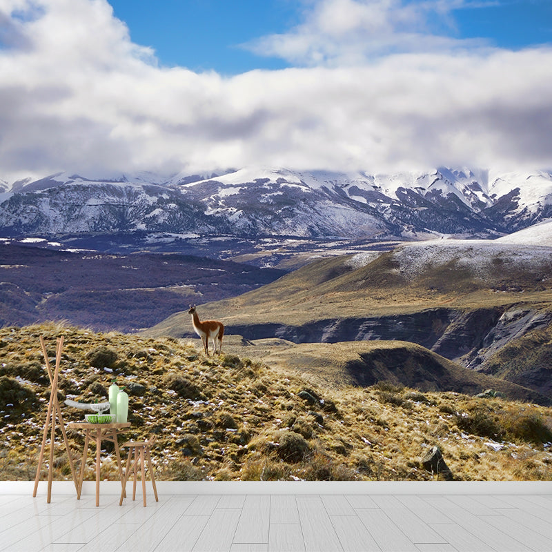 Mountain Range View Mural Wallpaper Stain-Proof Indoor Wall Art, Made to Measure