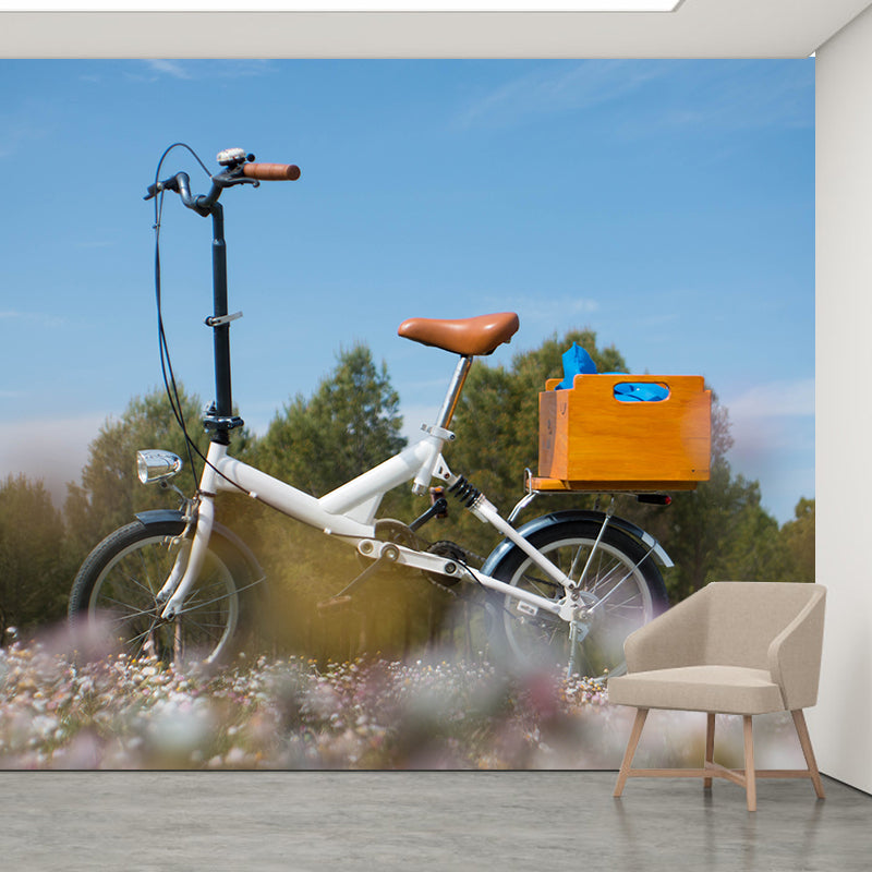 Bike Mural Wallpaper Home Decor Unique Design for Man Boy Room, Custom Size Available