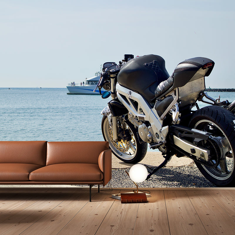 Unique Design Motorcycle Mural Wallpaper Contemporary Wall Covering for Home Decoration