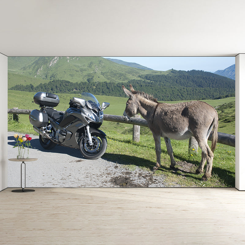 Unique Design Motorcycle Mural Wallpaper Contemporary Wall Covering for Home Decoration