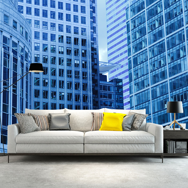 Full Size Urban Building Mural Wallpaper for Meeting Room Office Wall Decor