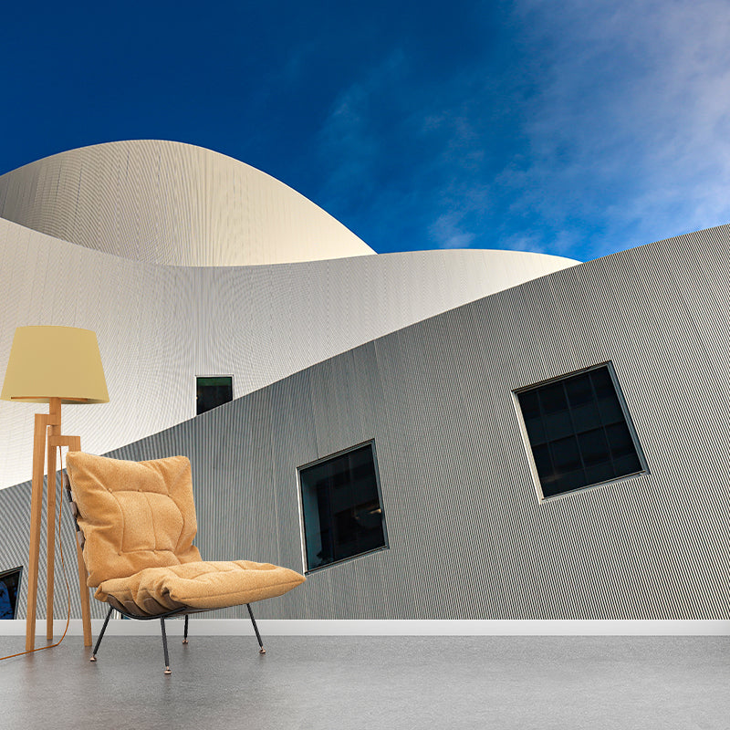 Full Size Urban Building Mural Wallpaper for Meeting Room Office Wall Decor