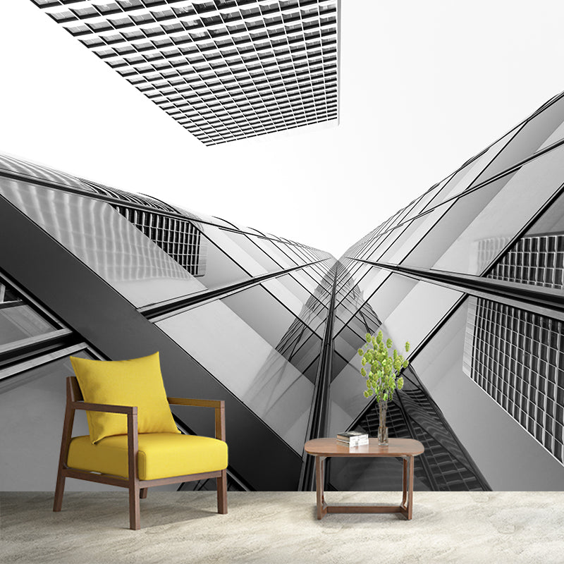 Urban Building Wall Decor for Office and Meeting Room, Stain-Resistant Murals