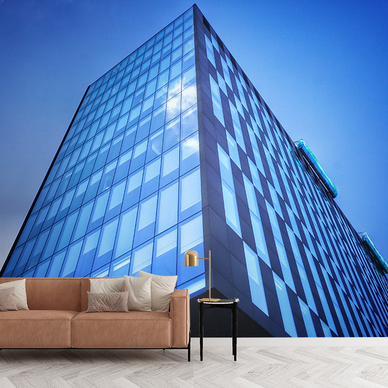 Urban Building Wall Decor for Office and Meeting Room, Stain-Resistant Murals