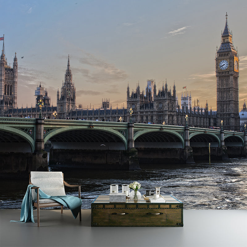 Photo City Mural Personalized Size Wall Covering for Meeting Room, Made to Measure