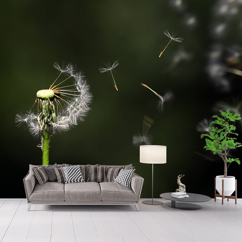 Dandelion Plant Mural Wallpaper Water-Resistant Wall Covring for Bedroom Decoration