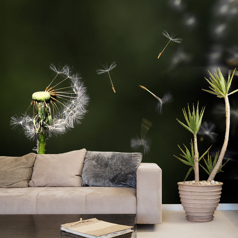 Dandelion Plant Mural Wallpaper Water-Resistant Wall Covring for Bedroom Decoration