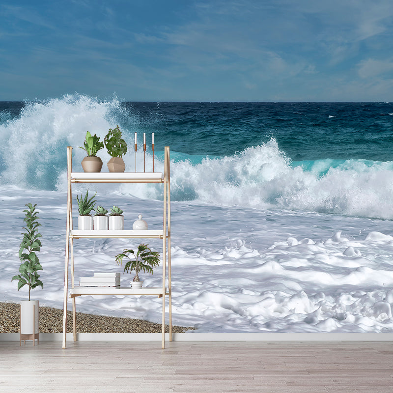 Sea Murals Wallpaper Tropical Stain-Resistant Living Room Wall Decor, Custom Size