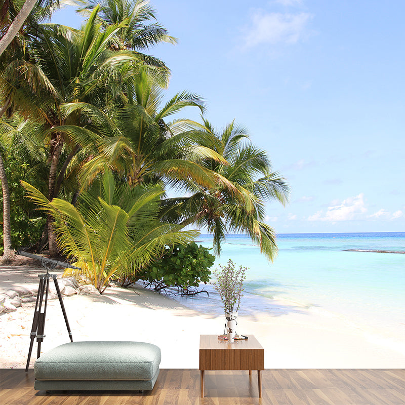 Sea Murals Wallpaper Tropical Stain-Resistant Living Room Wall Decor, Custom Size