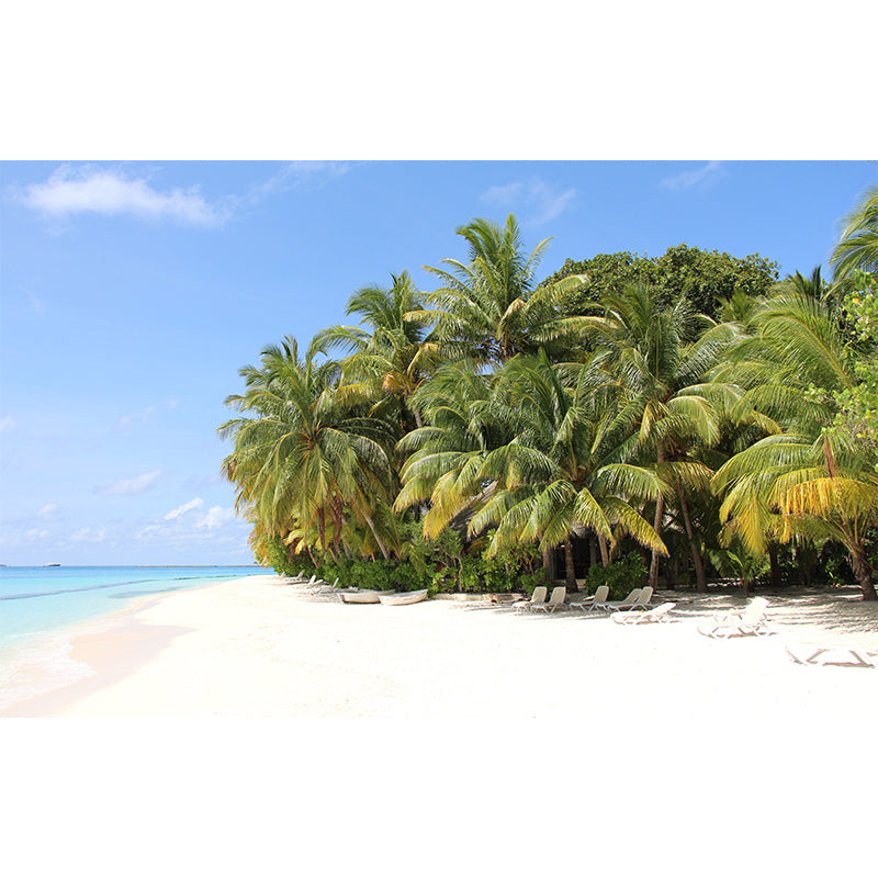 Sea Murals Wallpaper Tropical Stain-Resistant Living Room Wall Decor, Custom Size