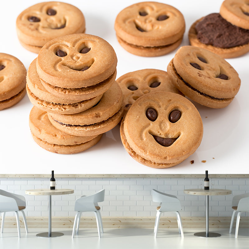 Tasty Dessert Mural Wallpaper Water-Resistant Wall Covering for Dessert Shop