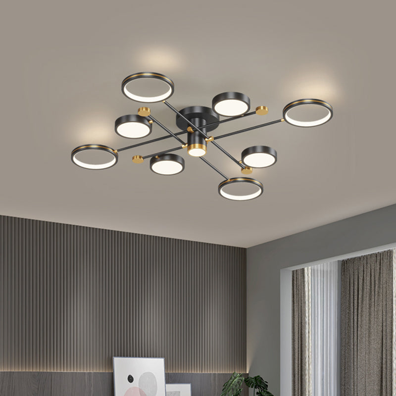 Modern Sputnik Flush Mount Ceiling Light Aluminum Living Room Flush Light