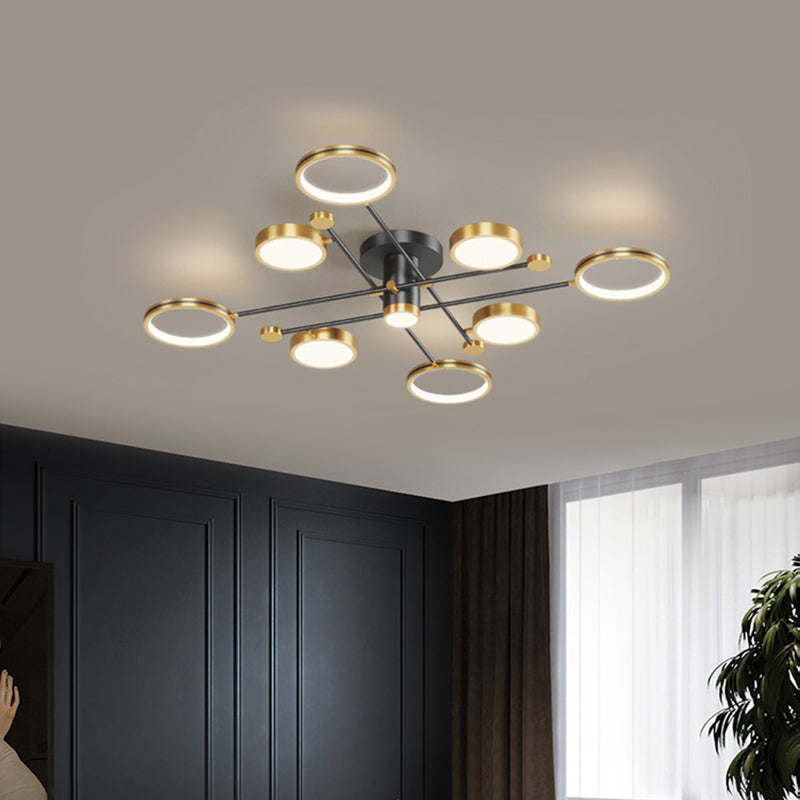 Modern Sputnik Flush Mount Ceiling Light Aluminum Living Room Flush Light