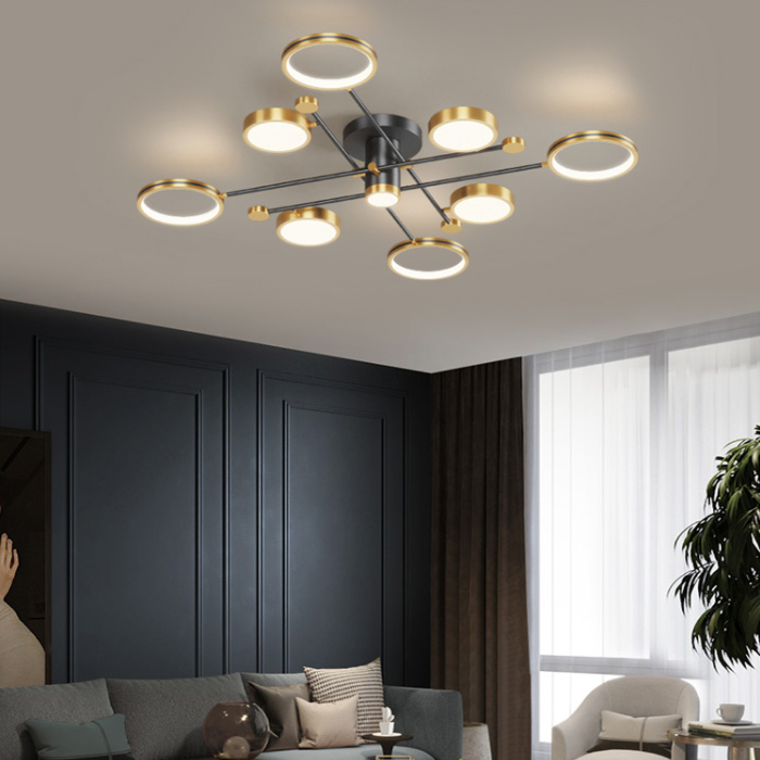 Modern Sputnik Flush Mount Ceiling Light Aluminum Living Room Flush Light