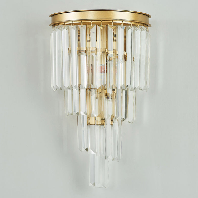 Prismatic Transparent Crystal Wall Light Sconce Modern Style 1-Light Wall Mounted Lighting